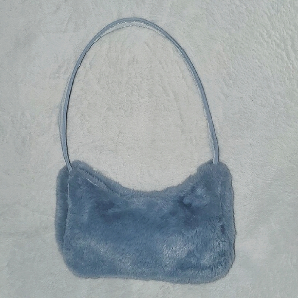 Cotton On Blue Plush Shoulder Bag